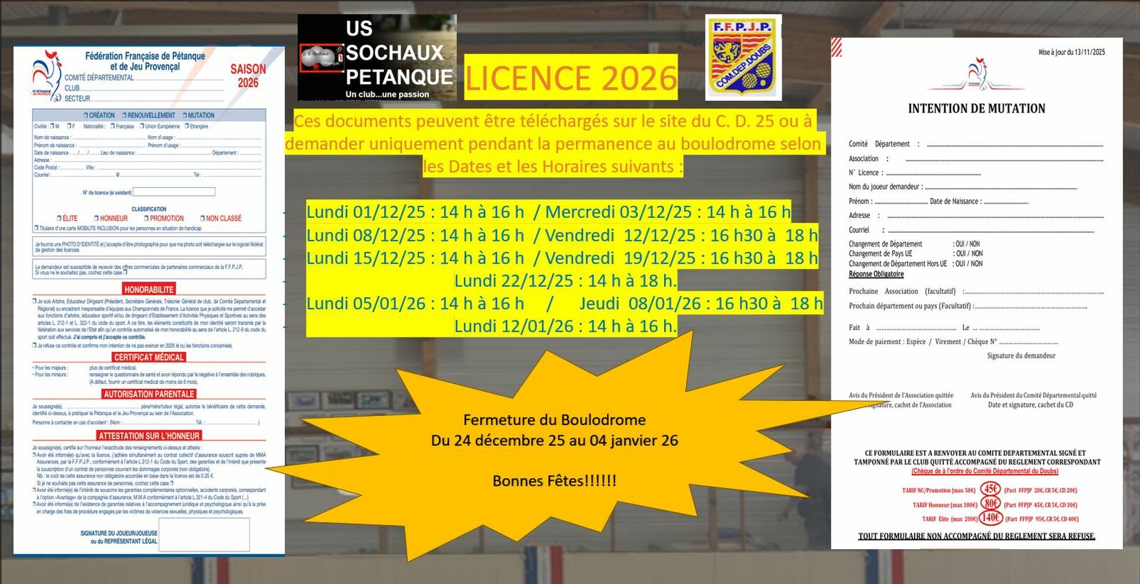 Adhésion, renouvellement & mutation 2026
