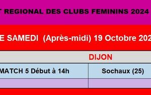 CHAMPIONNAT REGIONAL DES CLUBS FEMININ